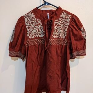 LG Free People Rust Colored Blouse